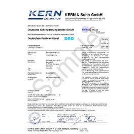 Certificat d'étalonnage Kern pour la balance PCB de 100g à 3.5kg